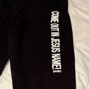 New Black Come Out In Jesus Name Warm Sweatshirt Jog Pants Small